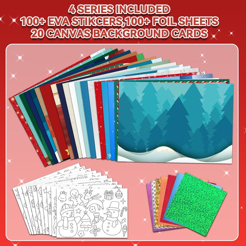 ATFUNSHOP Christmas Crafts for Kids - Magical Foil DIY Christmas Gift Cards - No Mess Xmas Art Activities Kit for Ages 4 5 6 7 8 9 - Fun & Ideal Stocking Stuffer & Christmas Gift for Boys & Girls - Image 5